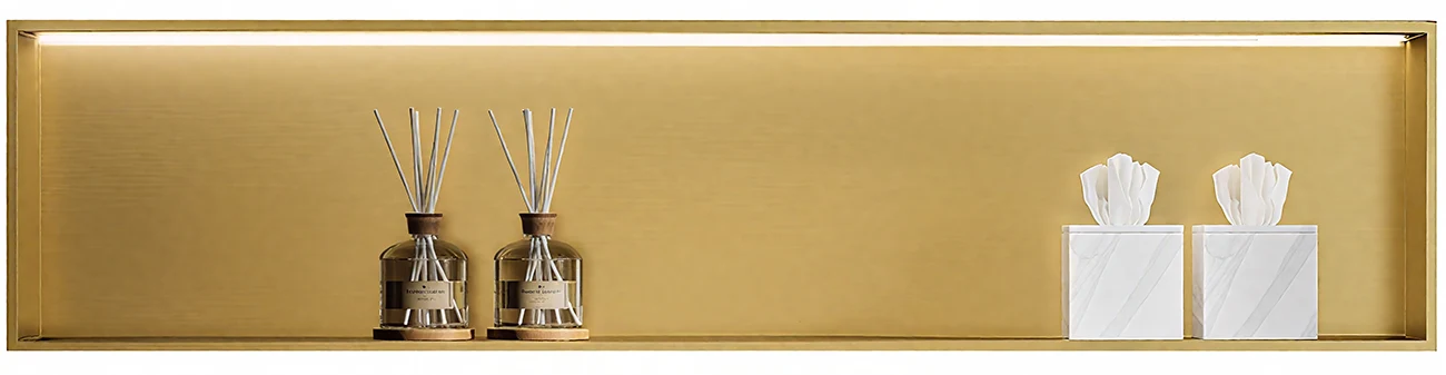 Single-layer stainless steel niche with Light Trough